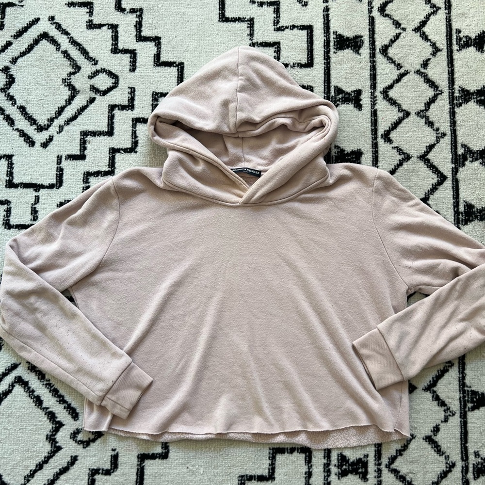 Brandy Melville Blush Cropped Hoodie